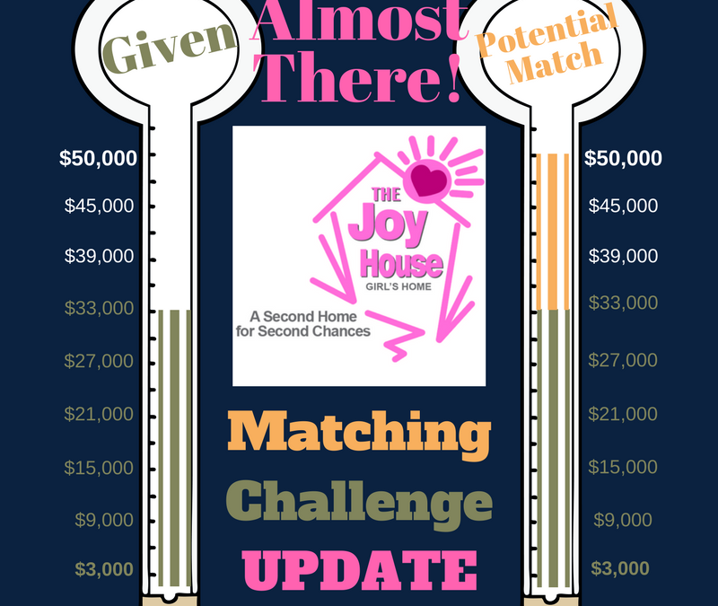 Matching Gift Challenge Continues. We’re Getting There!