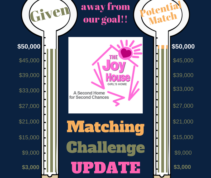 Matching Gift Challenge $1,000 Away from our Goal!!!!!!!!!