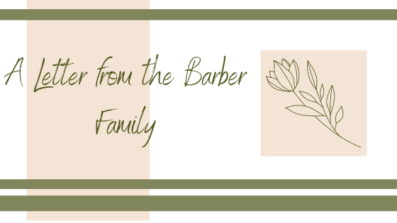 A Letter from the Barber Family